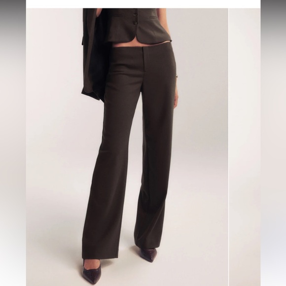 Reformation Pants - Reformation vida pants in mole - Dark Brown low Rise Trousers